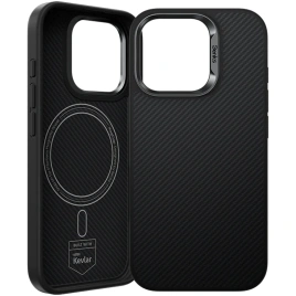 Чехол Benks Kevlar ArmorPro Case with MagSafe 600D для iPhone 16 Pro Max Black/Metal Frame