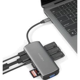Адаптер EnergEA AluHub Max 100W USB-C(11in1) Space Gray