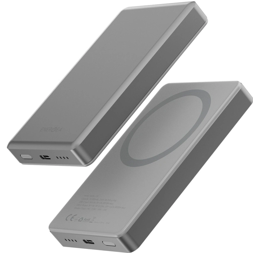 Внешний аккумулятор EnergEA Alupac 10K 10000 mAh Magsafe Natural Titanium фото 4