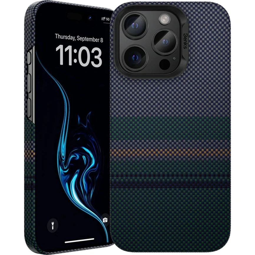 Чехол Benks ArmorPro Case built with Kevlar для iPhone 16 Pro Aurora фото 5