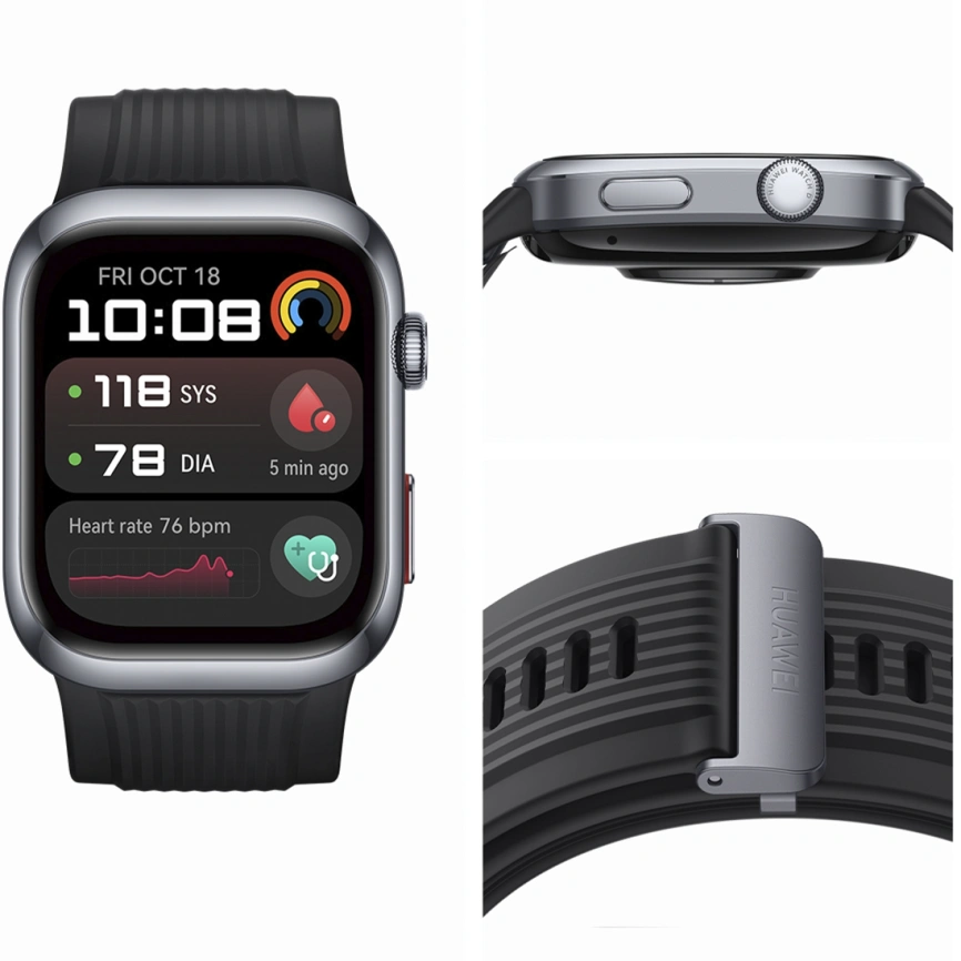 Смарт-часы Huawei Watch D2 Black/Black Fluoroelastomer (55020DAE) фото 7